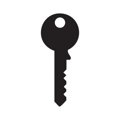 Simple silhouette of a vintage key isolated on a representing security and access vector