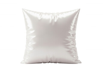 White satin cushion isolated on a transparent background