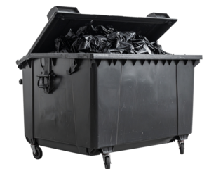 Black Plastic Bag with Vibrant isolated with white background