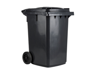 Black Plastic Bag with Vibrant isolated with white background