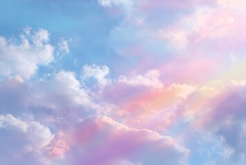 Pastel Cloudscape with Blue Sky and Soft Colors.