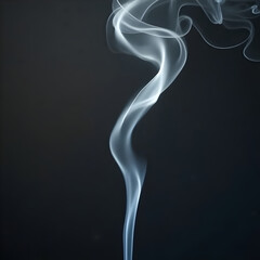 Obraz premium Close-up of incense smoke rising against a dark background.