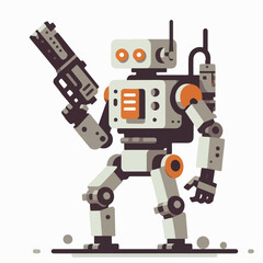 sniper robot vector illustration on white background