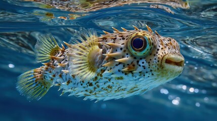 Obraz premium Underwater view of a pufferfish