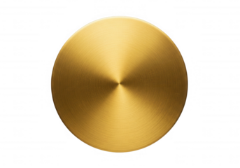 Brushed gold circle isolated on a transparent background