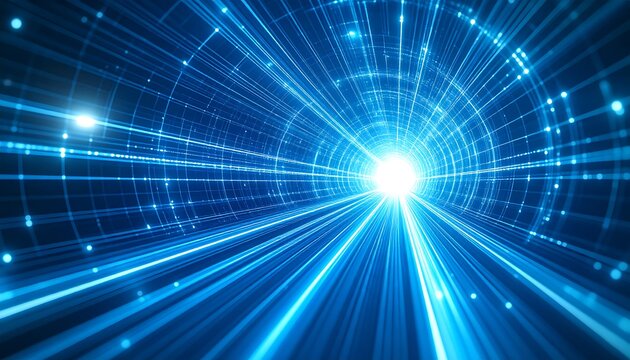 Futuristic blue tunnel