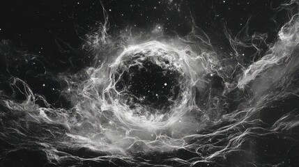 Abstract Space Background with Circular Pattern and Ethereal Colors