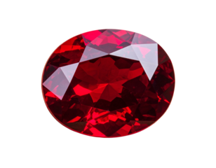 Red Gem on Wooden Surface, Angled Perspective, isolated on transparent background png