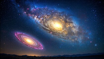 Galaxies in night sky