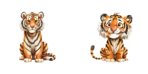 tiger watercolor vector illustration