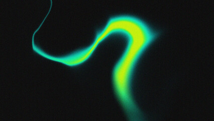Abstract neon green swirl against dark background