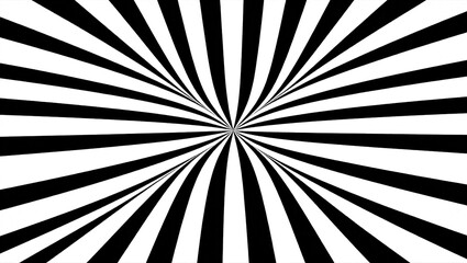 Monochrome Sunburst Abstract Geometric Background Pattern.