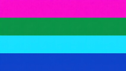 Polysexual Pride Flag with Pink Green and Blue Stripes.