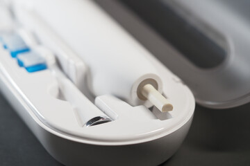 Cleaning tool set displayed in a case for hygiene use