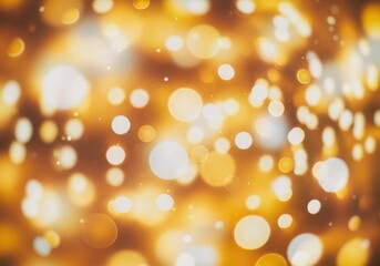 Fototapeta premium Golden bokeh lights festive celebration abstract background overlay
