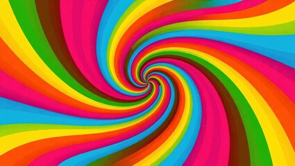 Vibrant Rainbow Swirl Psychedelic Background.