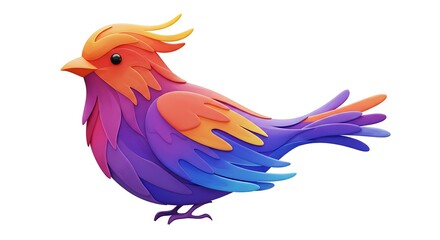 Fototapeta premium 色鮮やかに輝く鳥のイラスト オン かわいいデザイン そして 明るい背景で表現