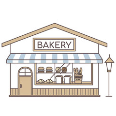 パン屋さんの外観イラスト