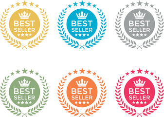 Best seller vector badge, seller badge set.