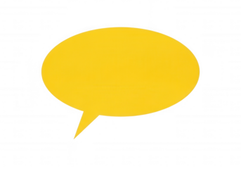 Yellow speech bubble on black isolated on a transparent background