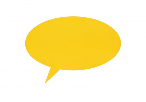 Yellow speech bubble on black isolated on a transparent background