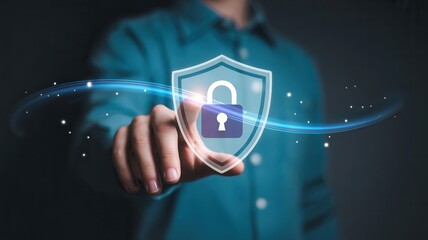 Cybersecurity expert protecting data with innovative security technology