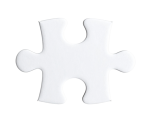 Single Jigsaw Puzzle Piece, Front View, isolated transparent background png (2)