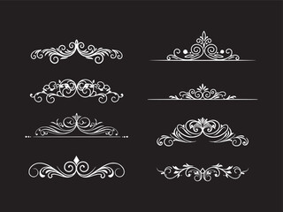 Floral Vintage Divider Ornament Elegant for Graphic Design