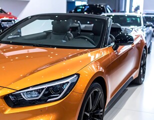 Shiny orange convertible car