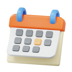 3D Calendar Icon with Highlighted Date Event Planning Reminder Schedule Time Management
