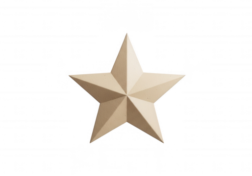 Creamy star shape isolated on a transparent background