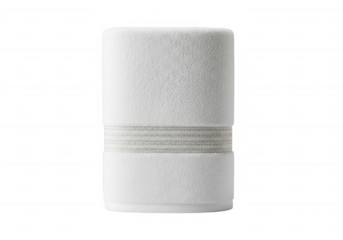 White towel with woven band isolated on a transparent background