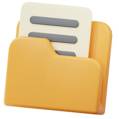 Modern 3D Document Folder Icon for Digital File Management