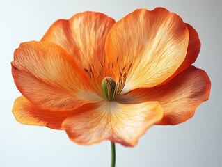 Vibrant Orange Poppy Flower Blossom Close up Delicate Petals Detailed Texture