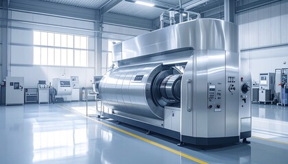 Industrial Machine in a Factory Setting for Manufacturing.