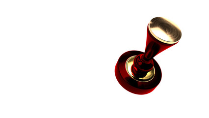 Gold color rubber stamp 3d render