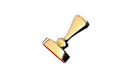 Gold color rubber stamp 3d render