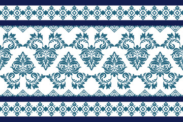 seamless floral pattern with geometric and damask flowers