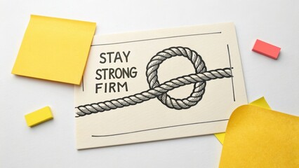 Inspirational Message with a Hand-Drawn Rope Illustration Promoting Resilience and Strength in Challenging Times