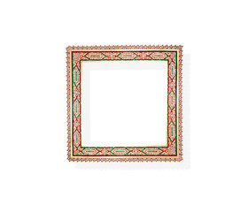 Colorful picture frame isolated on white background , clipping path