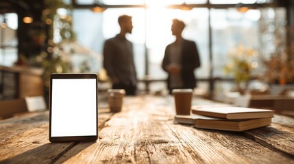 Dynamic Business Professionals Engaging in Collaborative Dialogue at Rustic Office Space Promoting Team Synergy and Innovative Ideas