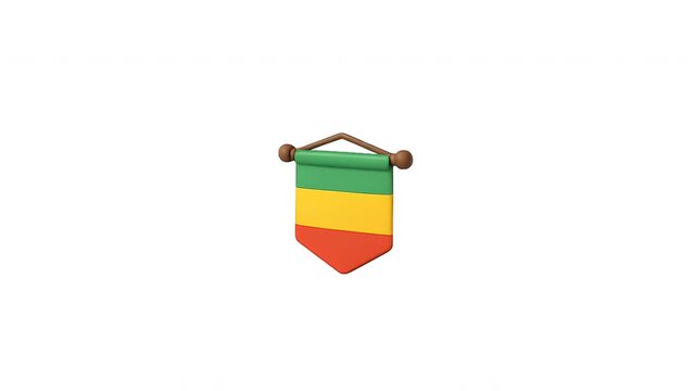 Rasta flag with green, gold, and red colors, suitable for reggaethemed designs, cultural events, and decorations in various projects.