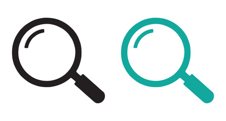 Black silhouette search or magnifying glass icon set. vector illustration eps 10