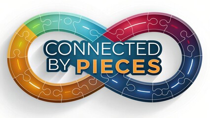 Infinity Symbol Made of Puzzle Pieces Representing Connections and Collaboration in Vibrant Colors