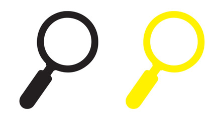 Black silhouette search or magnifying glass icon set. vector illustration eps 10