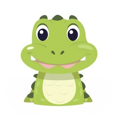 Obraz premium Baby crocodile amphibian cartoon animal.