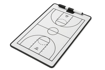 Basketball clipboard with marker planning game strategy