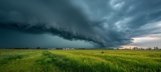 Clouds storm tornado. Nature disaster. Generative AI technology.
