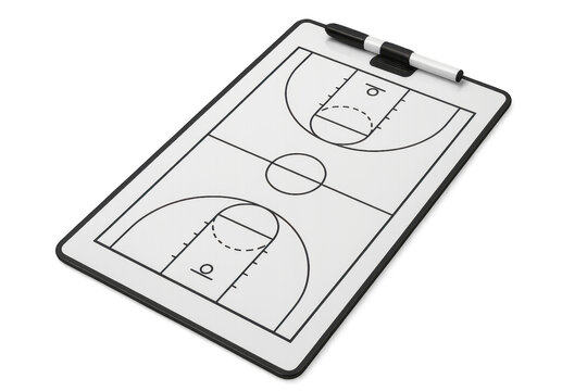 Basketball clipboard with marker planning game strategy