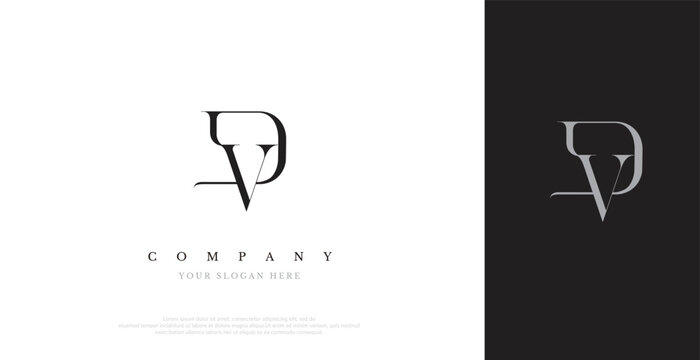 Initial DV Logo Design Vector 